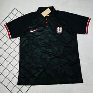 Camisa de Time Inglaterra Polo Preta c/ Vermelho