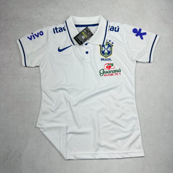 Camisa de Time Feminina Brasil Polo Branca
