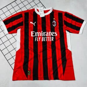 Camisa de Time Milan Listrada Vermelha