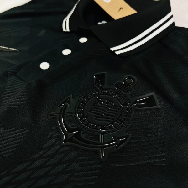 Camisa de Time Corinthians Polo Preta Treino - Imagem 4