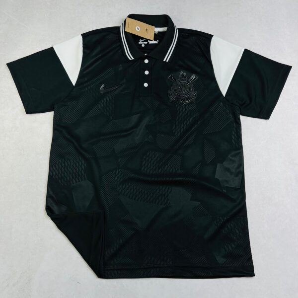 Camisa de Time Corinthians Polo Preta Treino
