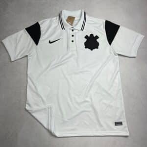 Camisa de Time Corinthians Polo Branca Treino