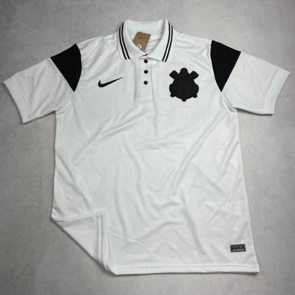 Camisa de Time Corinthians Polo Branca Treino