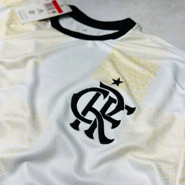 Camisa de Time Flamengo Branca c/ Bege - Imagem 3
