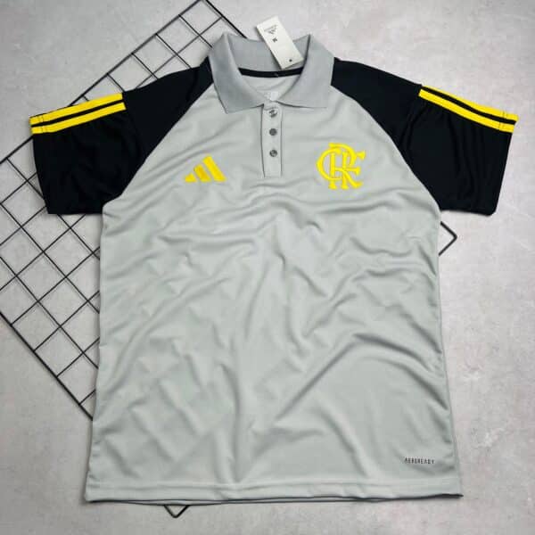 Camisa de Time Flamengo Polo Cinza Treino