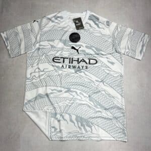 Camisa de Time Manchester City Branca c/ Cinza