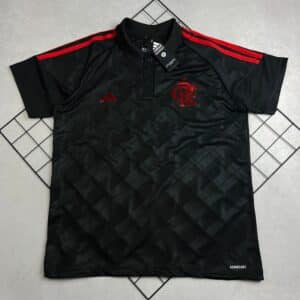 Camisa de Time Flamengo Polo Preta c/ Vermelho