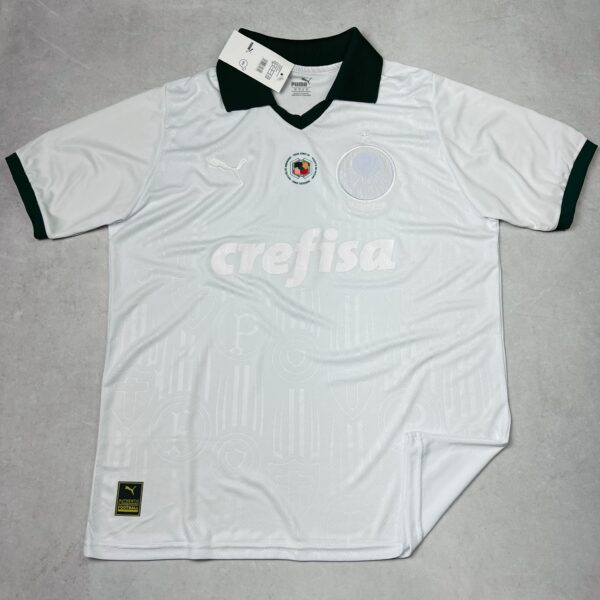 Camisa de Time Palmeiras Polo Branca Símbolo Branco
