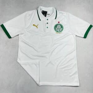 Camisa de Time Palmeiras Polo Branca Treino Lisa